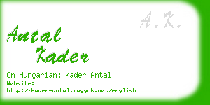 antal kader business card